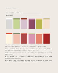 12 Month Color and Seasonal Floral Guide